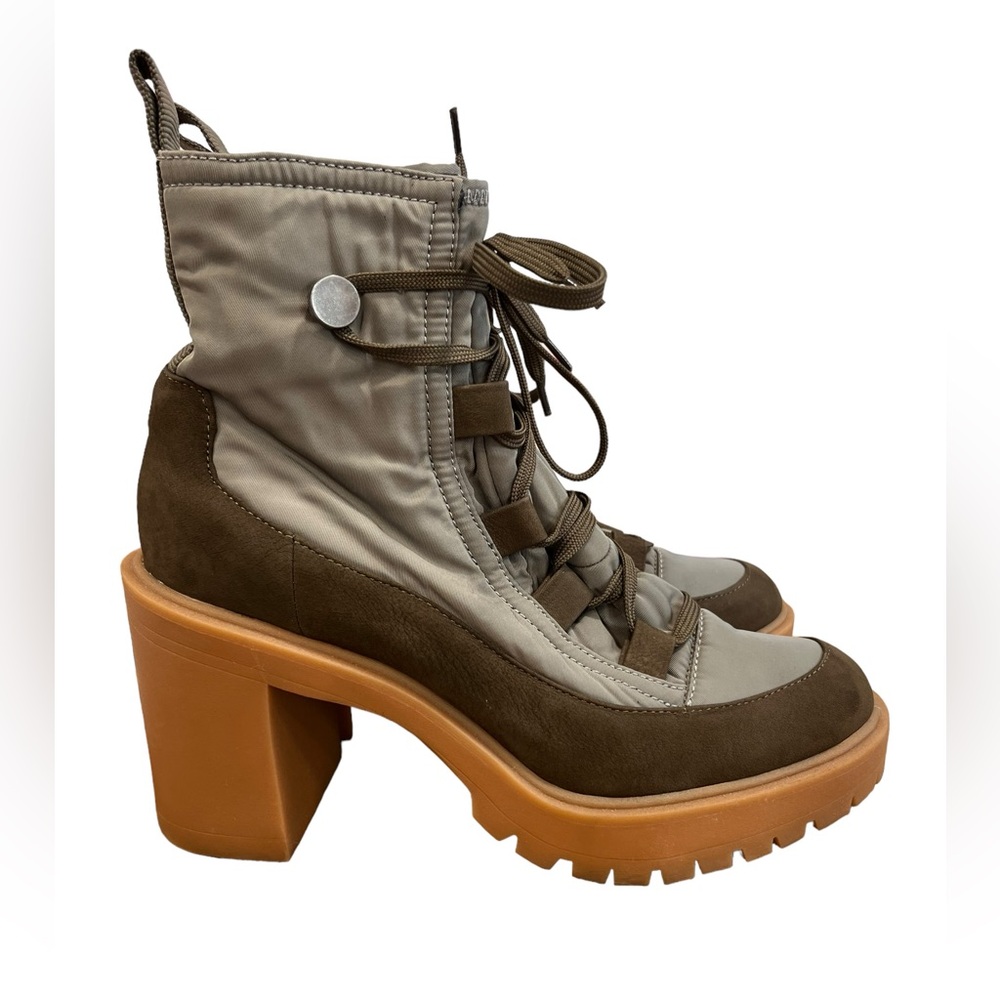 Dolce Vita Chunky Lug Sole Combat Boots Olive Taupe Block Heel Sz 10 - Picture 2 of 9